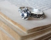 Flower 4mm Gemstone Sterling Silver Sweetest Ring