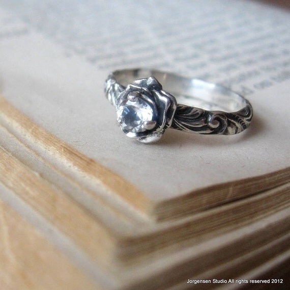Flower 4mm Gemstone Sterling Silver Sweetest Ring
