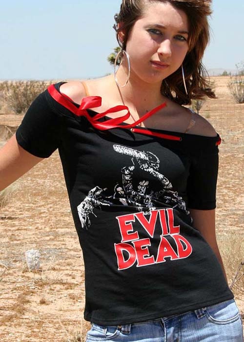 Evil Dead Horror Movie Off Shoulder Ribbon Top