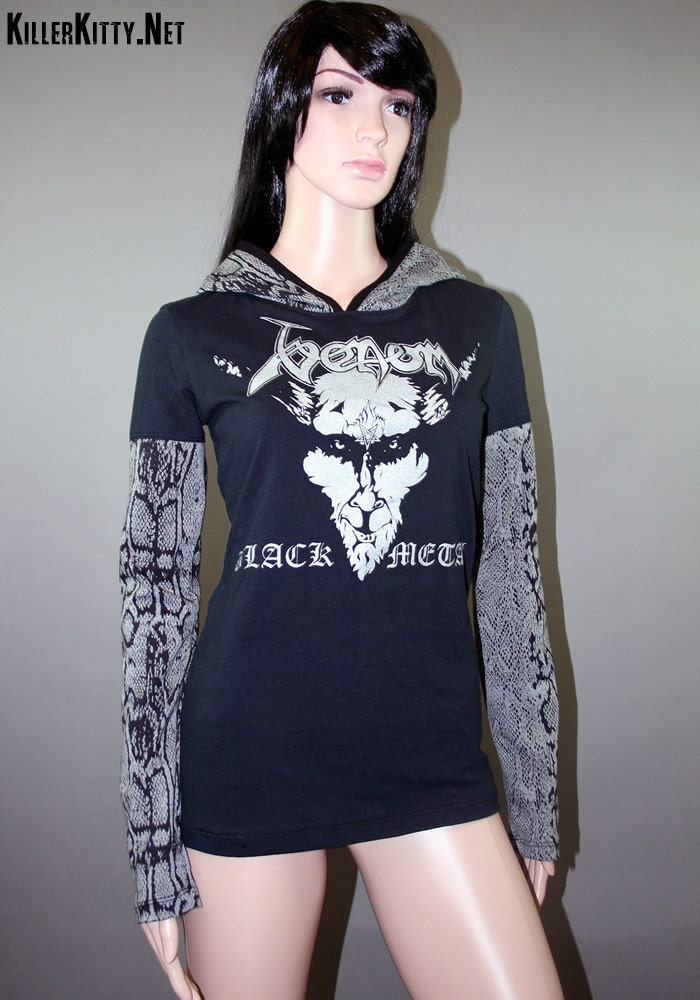 Venom Snake Pullover Hoodie Black Metal Top