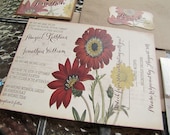 Vintage Wedding Invitation Autumn Floral