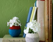 Roly Bud Vase - Felted Wool/Glass - Cream/Oatmeal
