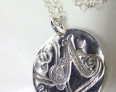 Christian Pendant  - Custom Fine Silver, Personalized Monogram, Bible Verse - LIFE