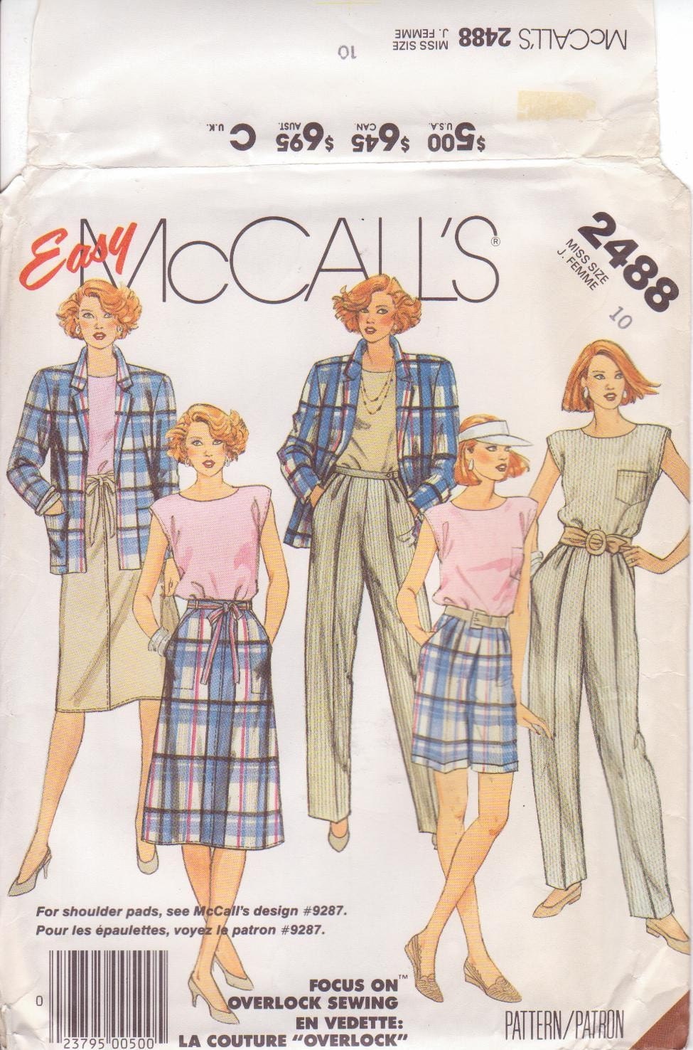 McCalls Sewing Pattern 2488