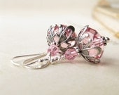 Lace For hope Breast cancer awareness earrings