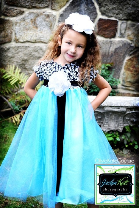 Damask Flower Girl Dress