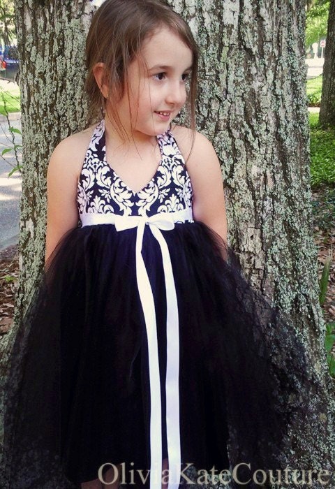 Flower Girl Dress . Damask