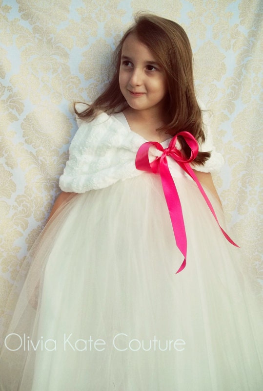 Flower Girl Fur Capelet Wrap