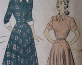 Advance 4967, late 1940s dress with dropped waist and full skirt