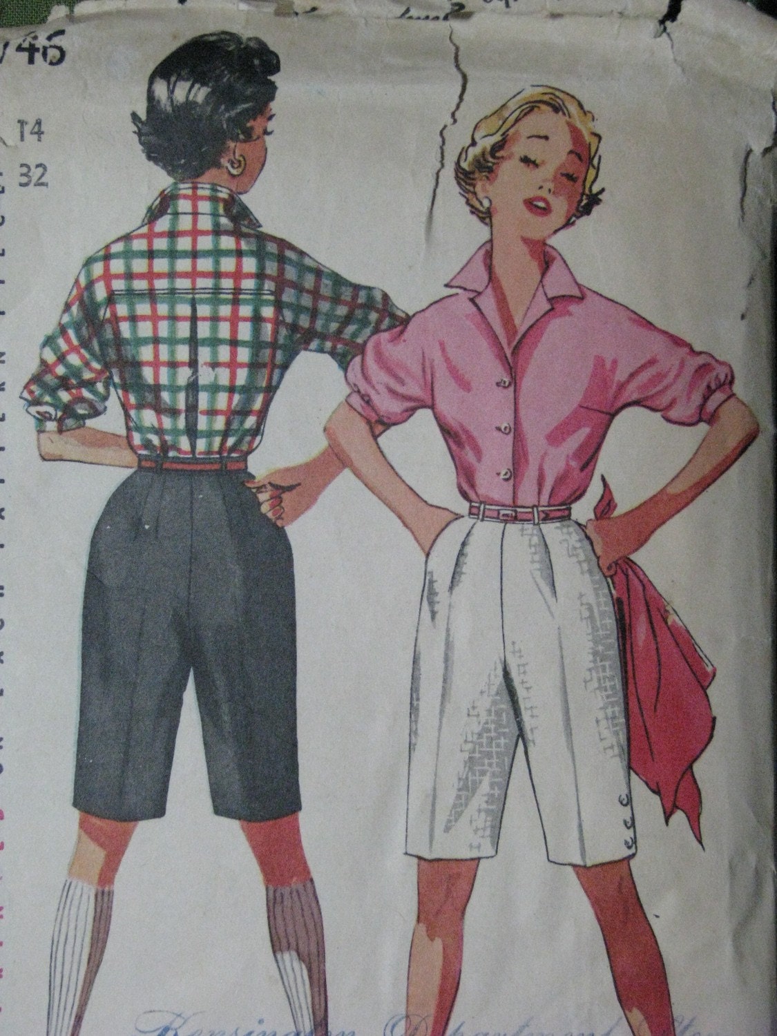 Simplicity 4746, 1950s blouse and shorts