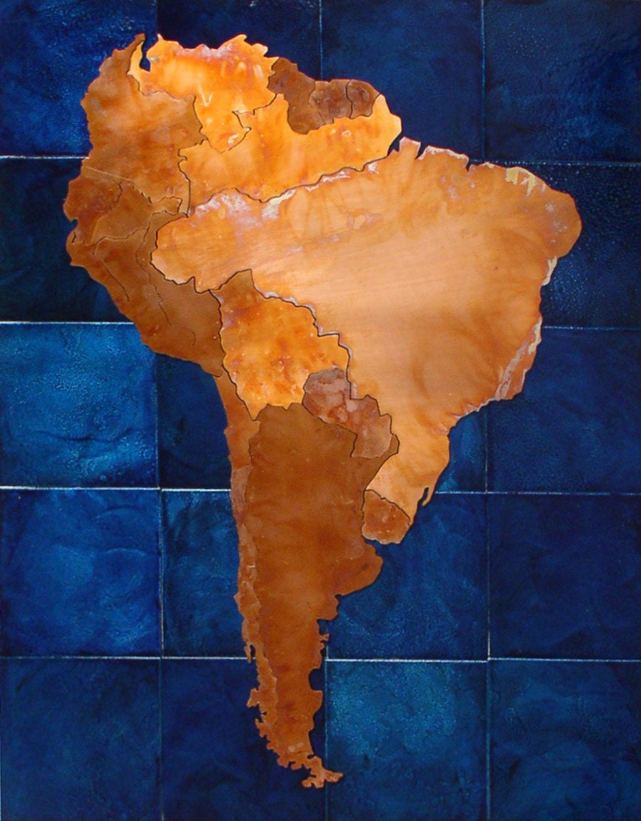 Custom LARGE Copper Map Art of your location