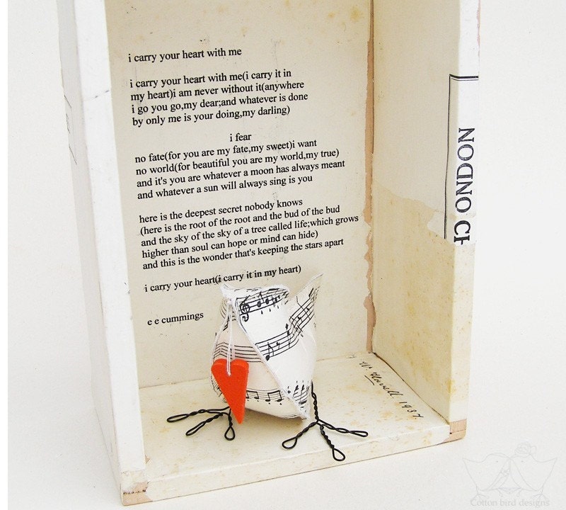 First Wedding Anniversary Music Paper Bird I carry your heart with me