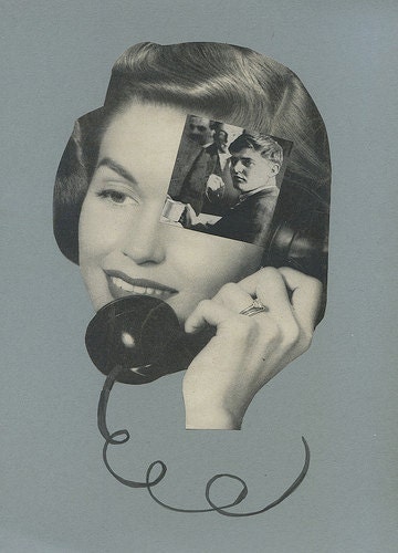 Disconnect.  Limited edition print of an original paper collage by Vivienne Strauss.