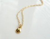 Tiny dot - simple gold necklace on 14k gold filled chain - delicate jewelry  gift for her