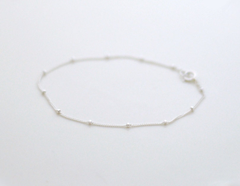 Satellite silver - thin dainty sterling silver bracelet - everyday jewelry - edor - women gift