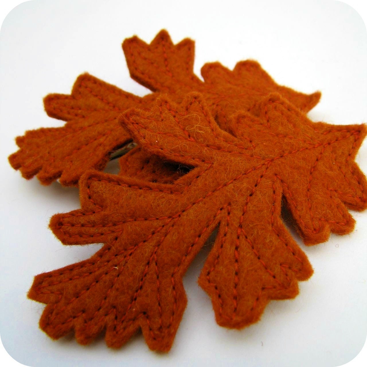 autumn oak leaf hair clip - dark orange