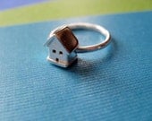 Tiny House Ring Sterling Silver