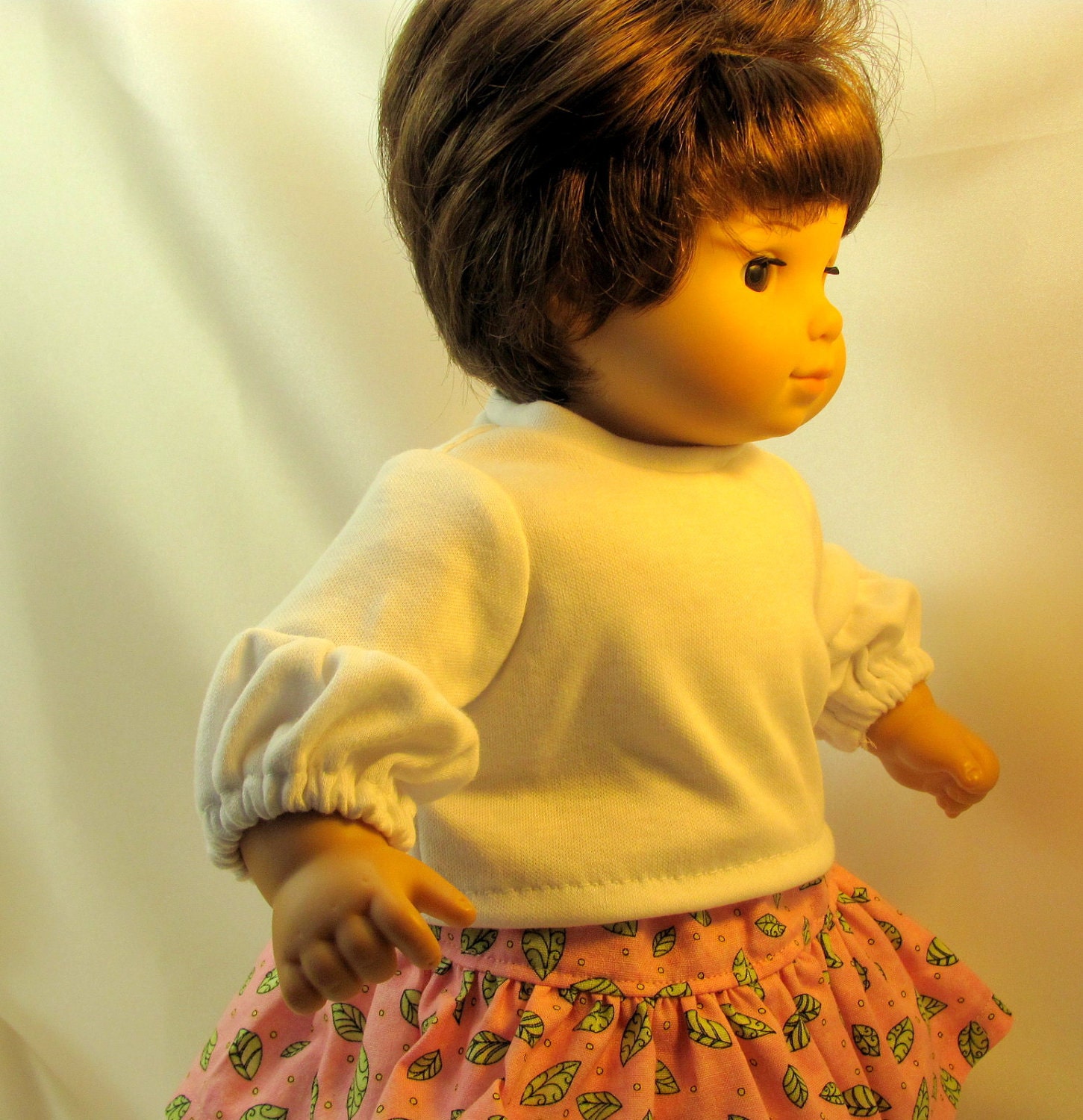 MJ inspired White Knit shirt for 15 inch dolls