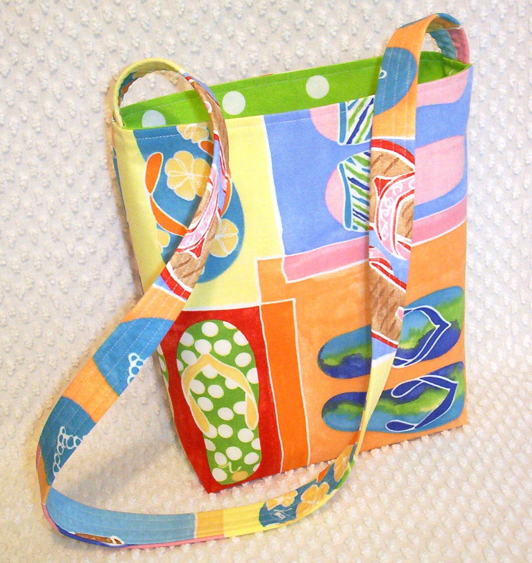 Flip Flops Cross Body Bag Hobo Purse Shoulder Sling Summer Beach Fun Flip Flops Hobo Bag