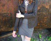 BASALT-Weathered Charcoal Asymmetrical Canvas Jacket