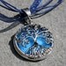 Round Stained Glass and Filigree Pendant - Tree of LIfe (SGT-P15)