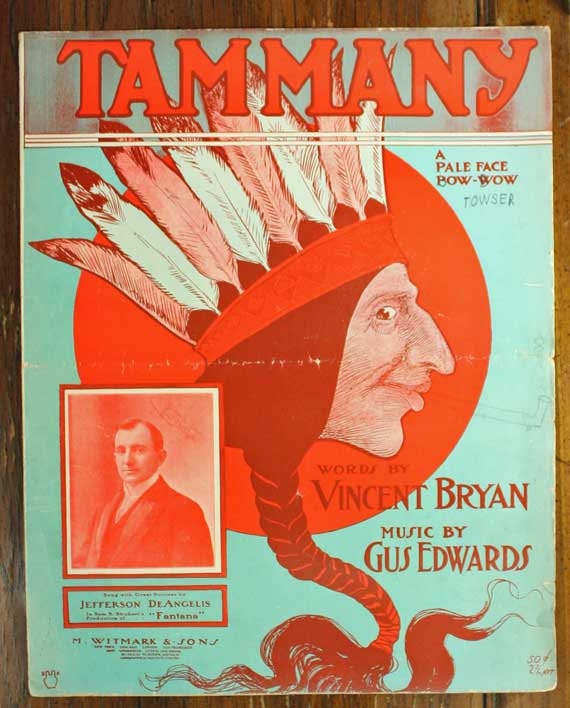 Vintage Sheet Music Tammany A Pale Faced Pow Wow 1905