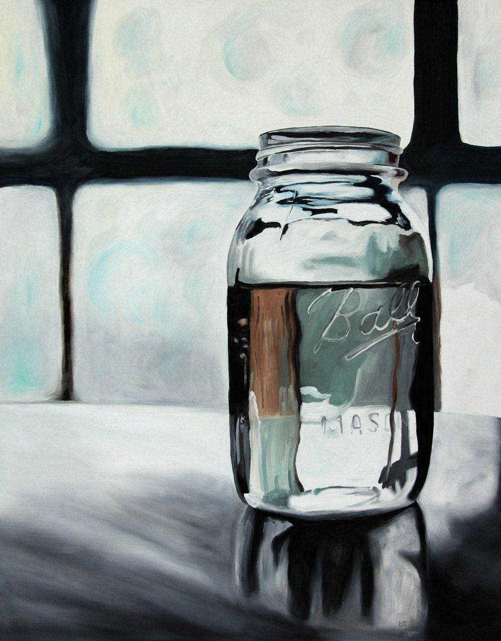 print - Ball Jar III - 8 1/2 x 11 print of original painting