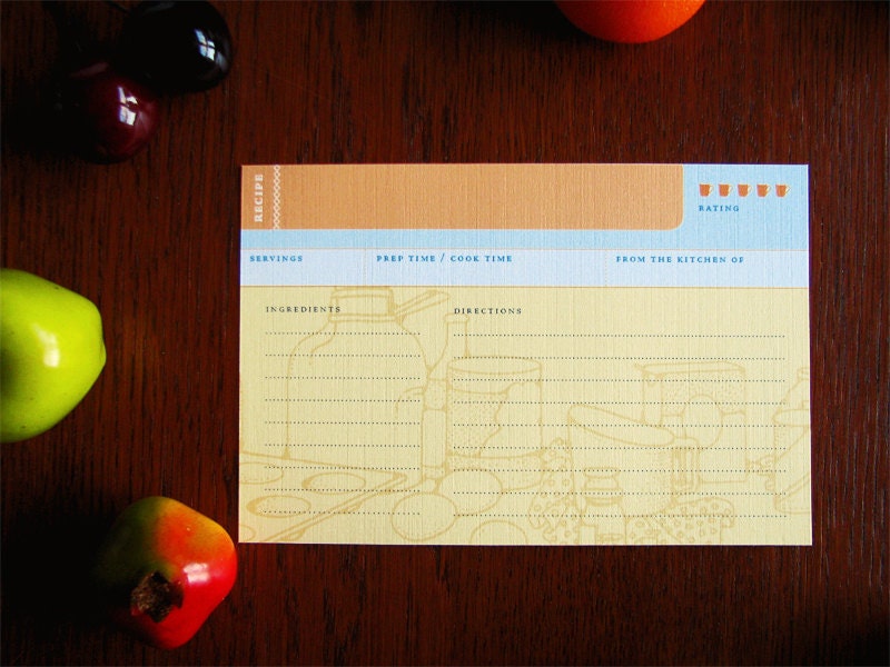 12 Pantry 4x6 Recipe Cards in Muslin Bag