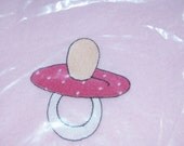 Pink Pacifier Embroidered on Lightweight Fleece Blanket for Baby or Pet