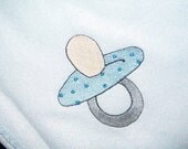 Baby Blue Blanket Lightweight Embroidered Pacifier Fleece Blanket for Baby MADE to ORDER