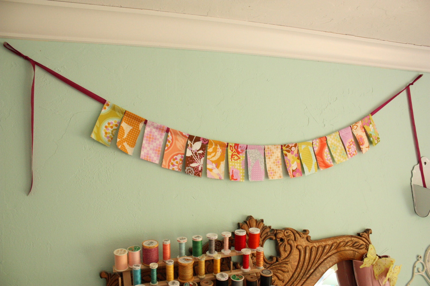 Custom Short Strips Flag Banner, Garland Bunting Party Decoration, Photo Prop.