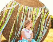 Custom Fabric Strip Garland, Rag Tie Wide and Long Photo Prop, Fabric Strips, Bridal Decoration, Festive and FUN. Super Wide.