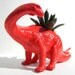 RED Dinosaur Planter Great Dorm Office Home Decor Gift for Get Well Boss' Teachers
