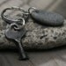 Sterling Key Ring Beach Stone Vintage Key - Dad Rocks