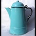 Vintage Turquoise Enamel Coffee Pot - Tea Pot