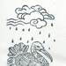 Shang Yang the Bird that Makes the Rain Linocut