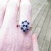 Stunning Vintage Estate 14K Blue Sapphire and Diamond Cluster Ring with Gorgeous Color