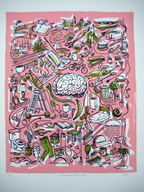 Out of Register Out of My Mind limited edition hand made screenprint
