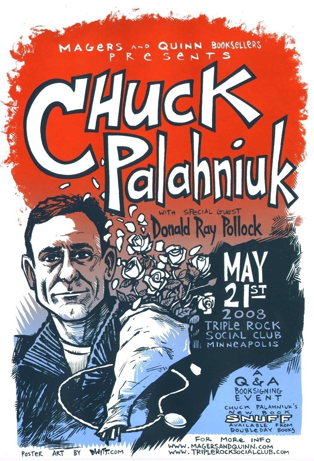 Chuck Palahniuk limited edition screenprinted poster