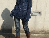 Blue sweater / Electric blue asymmetrical Version2 oversized grunge sweater LTd Edition