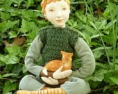 Silas - OOAK art doll-woodland child with fox