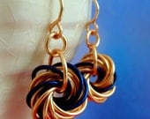 Eternity Gold Earrings - The Stylish Side of Chainmaille - Your Pick of Accent Color