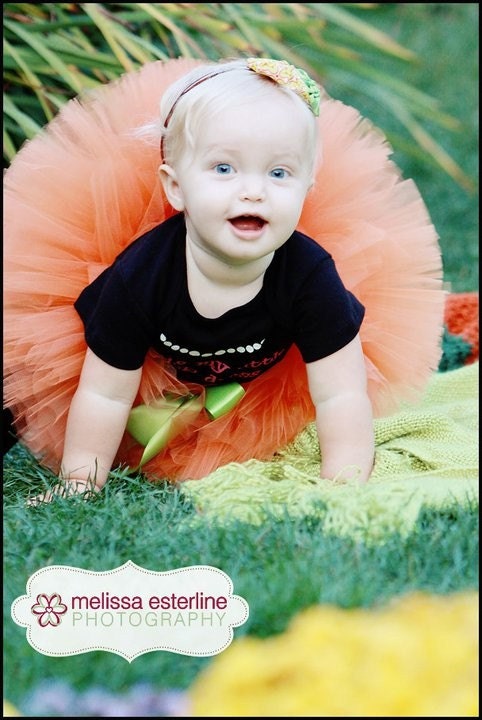 Halloween, Thanksgiving Tutu - My First Pumpkin Tutu - Custom Sewn 6" Tutu - For Autumn & Fall Festivals - tutu only - Sizes up to 12 months