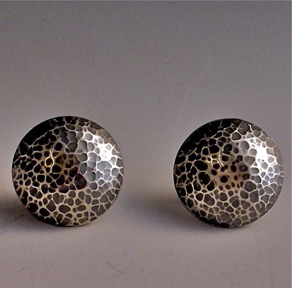 lunar moon earrings recycled sterling silver