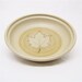Handmade Stoneware Quiche with a Maple Leaf in the Center in Sand and GoldenTan