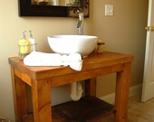 Custom made vanity with lower shelf