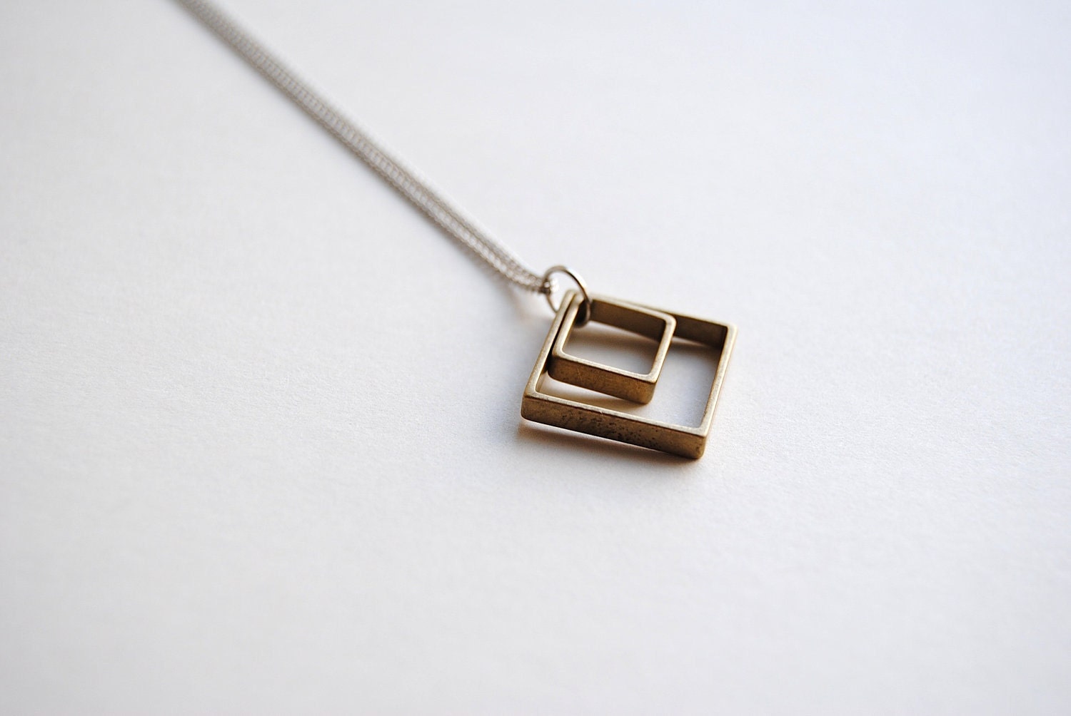 Squares Necklace - Geometric Jewelry - Free Shipping in the US - Summer Fashion