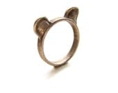 Grizzly Bear Ears Ring, brown bear ring, animal ring, cute ring, Kawaii ring, bear ears, grizzly ears ring, animal jewellery