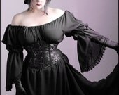 Black semi-sheer Demonia Blouse by Kambriel