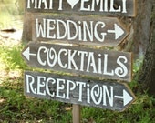 Wedding Signs AND Stake Reclaimed Wood Signs. Reception Signs. Parking Signs. Restrooms Sign. Rustic Wedding Outdoor Signs